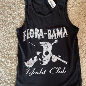 NWT: Oversized Flora-Bama Yacht Club Pirate Tank Top, S/Black